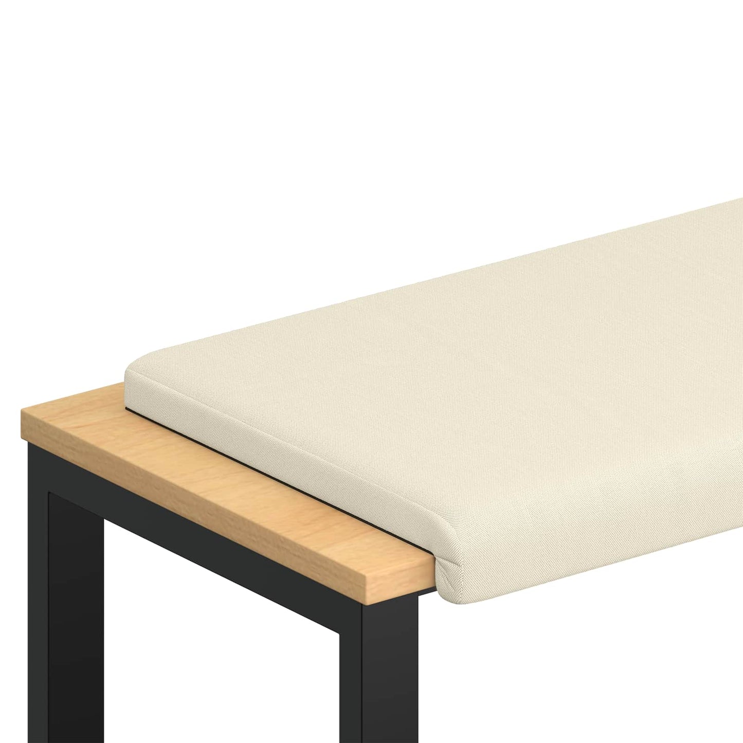 vidaXL Bench Cushion Textured Velvet Cream Depth 35 cm