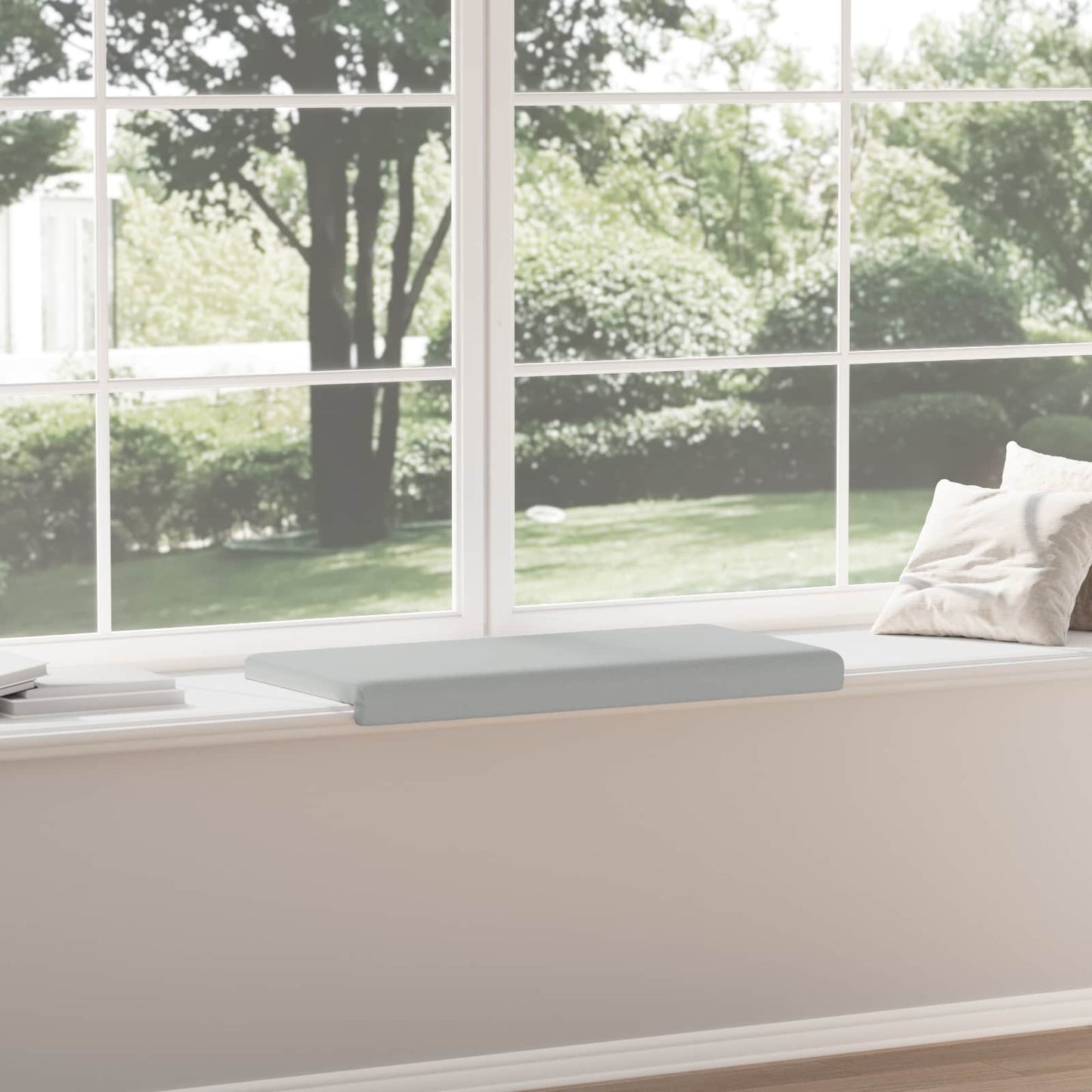 vidaXL Bench Cushion Textured Velvet Light Grey Depth 35 cm