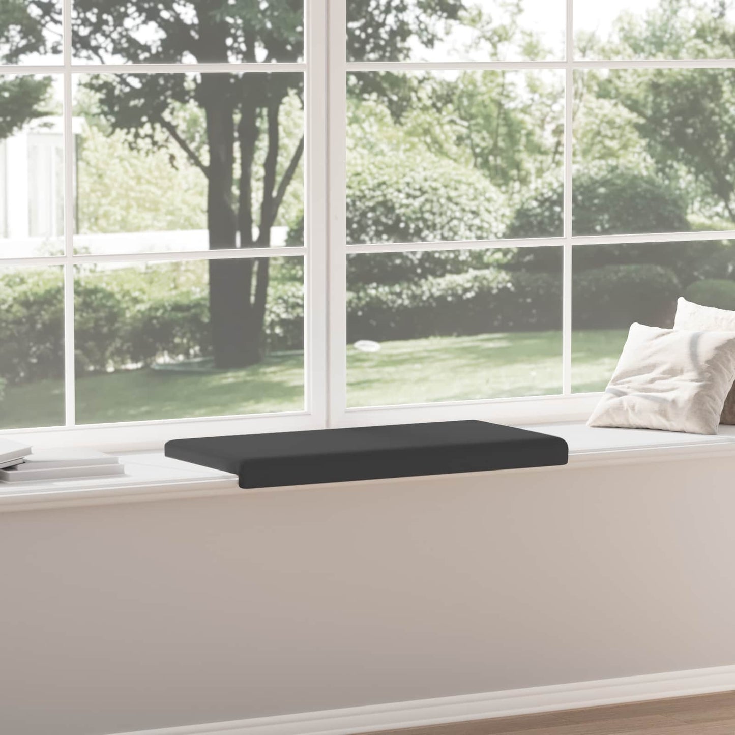 vidaXL Bench Cushion Textured Velvet Black Depth 35 cm