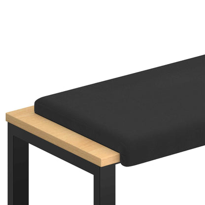 vidaXL Bench Cushion Textured Velvet Black Depth 35 cm