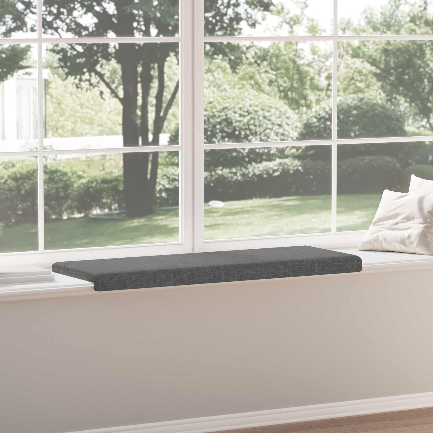 vidaXL Bench Cushion Fabric Dark Grey Depth 35 cm