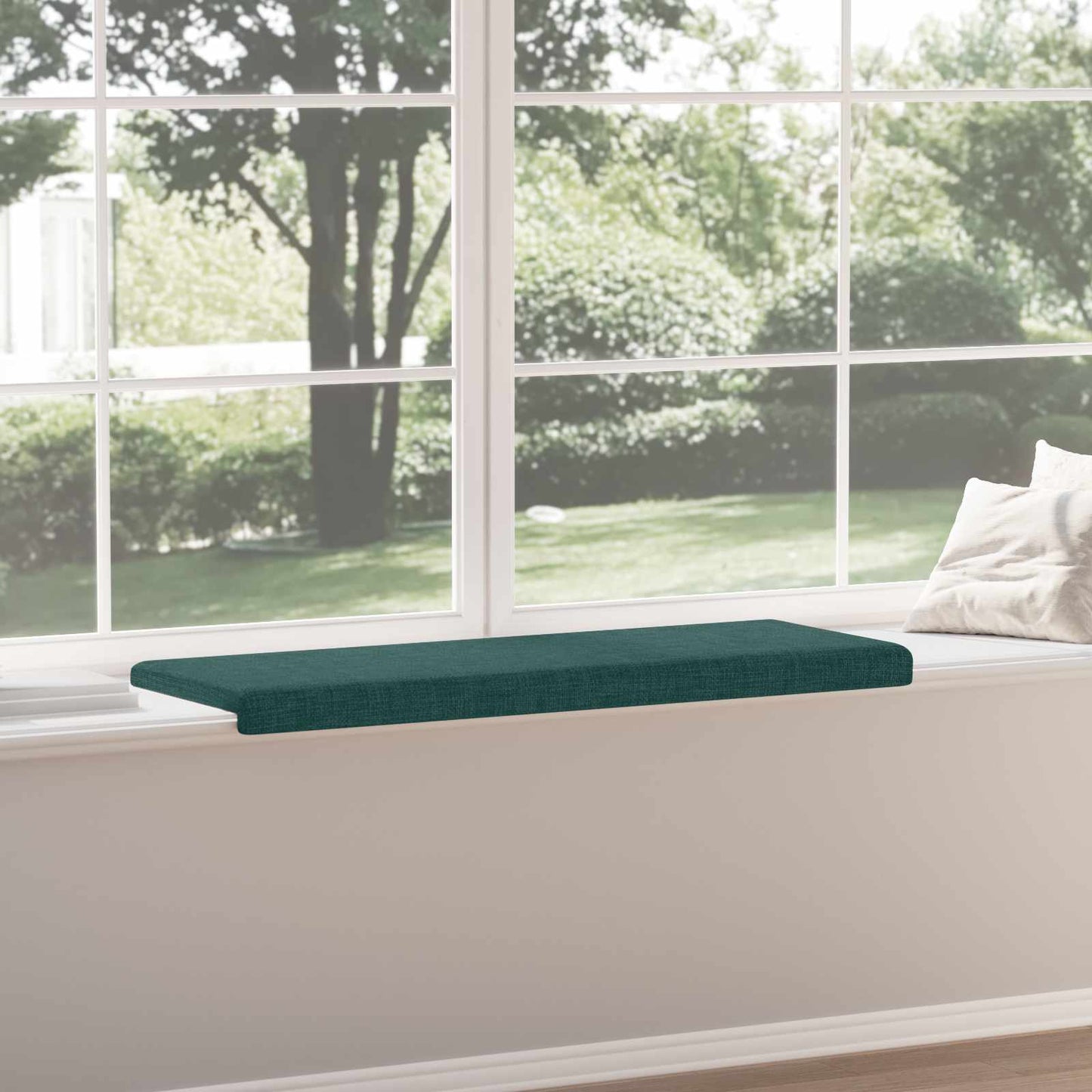 vidaXL Bench Cushion Fabric Dark Green Depth 35 cm