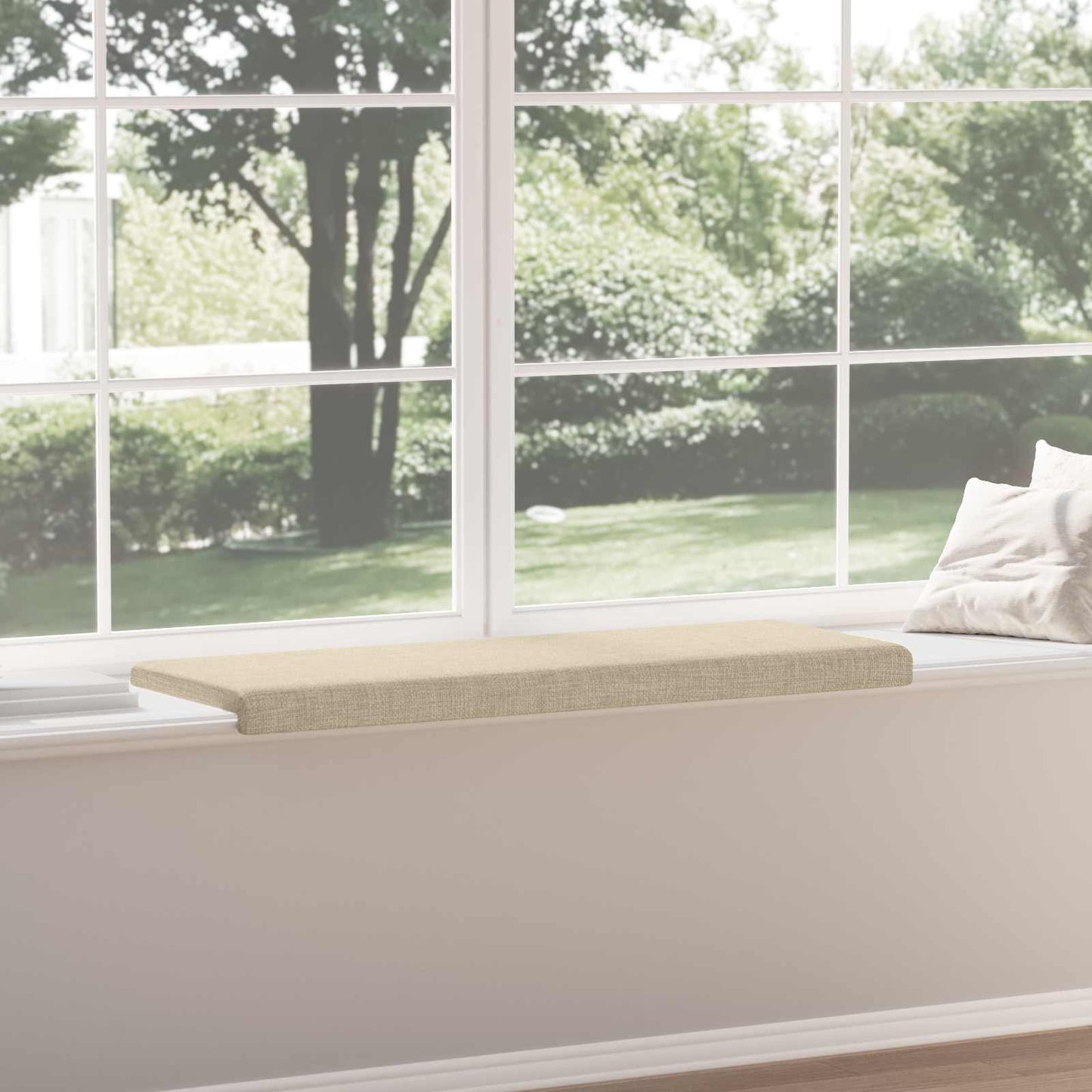vidaXL Bench Cushion Fabric Cream Depth 35 cm