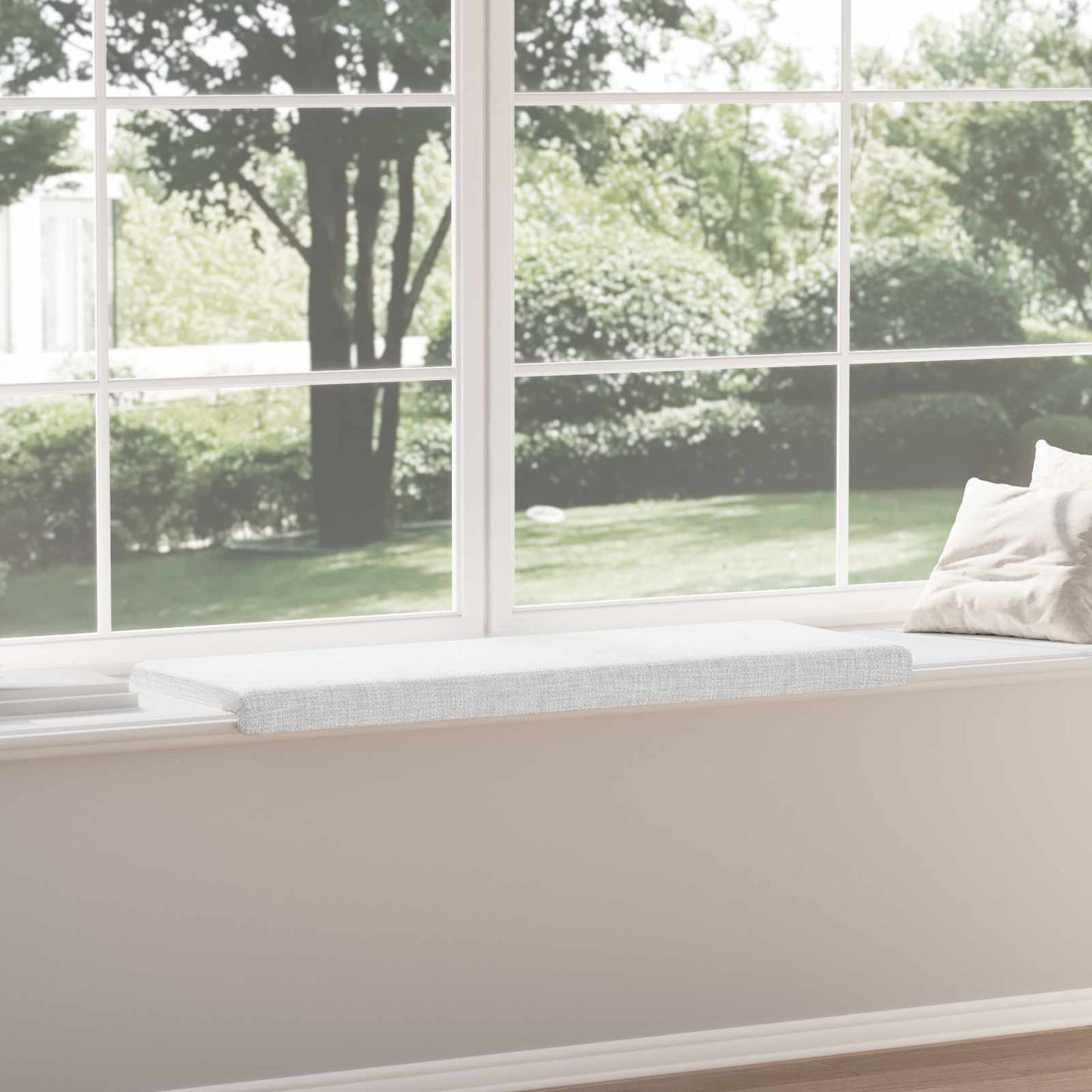 vidaXL Bench Cushion Fabric White Depth 35 cm
