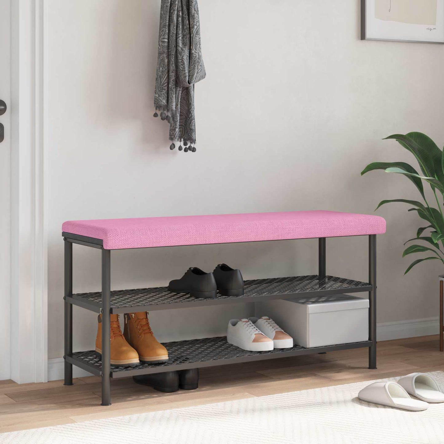 vidaXL Bench Cushion Fabric Pink Depth 35 cm