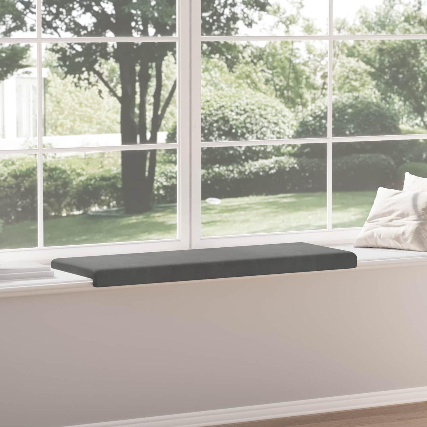 vidaXL Bench Cushion Velvet Dark Grey Depth 35 cm
