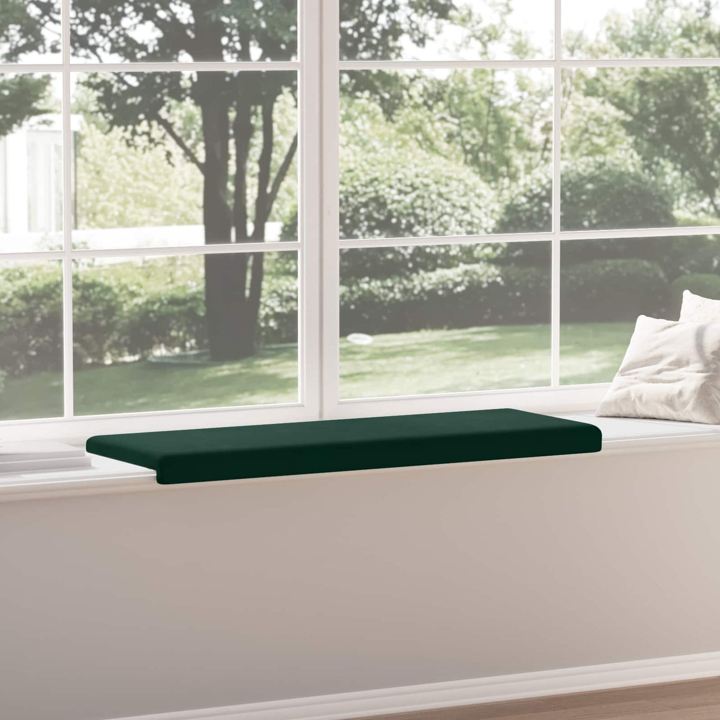 vidaXL Bench Cushion Velvet Dark Green Depth 35 cm