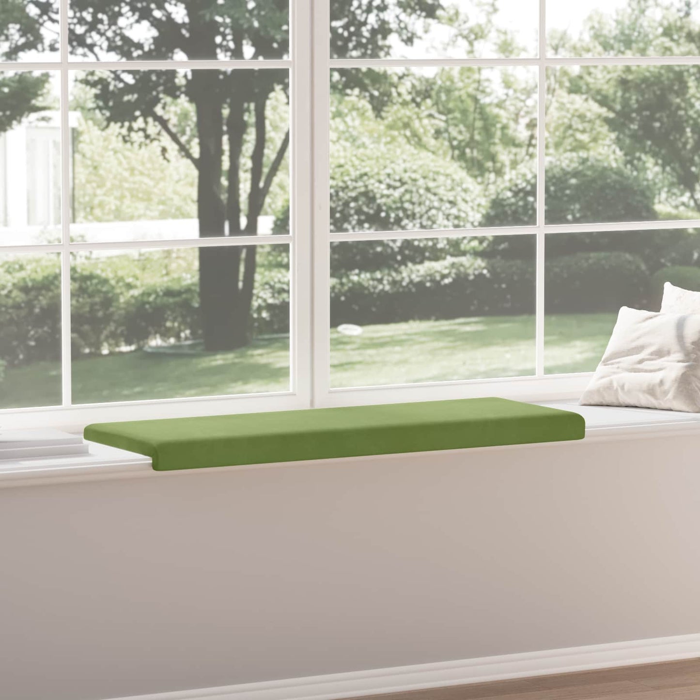 vidaXL Bench Cushion Velvet Light Green Depth 35 cm
