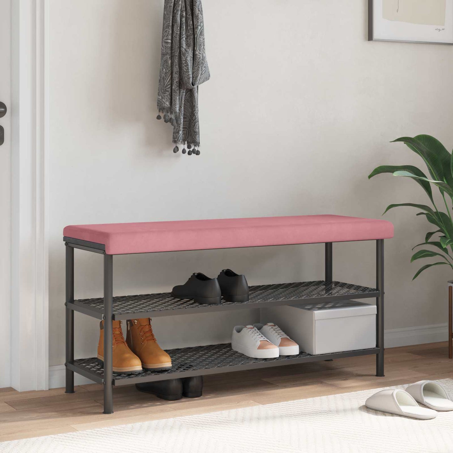 vidaXL Bench Cushion Velvet Pink Depth 35 cm