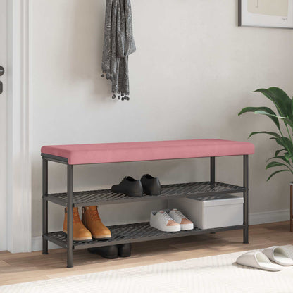 vidaXL Bench Cushion Velvet Pink Depth 35 cm