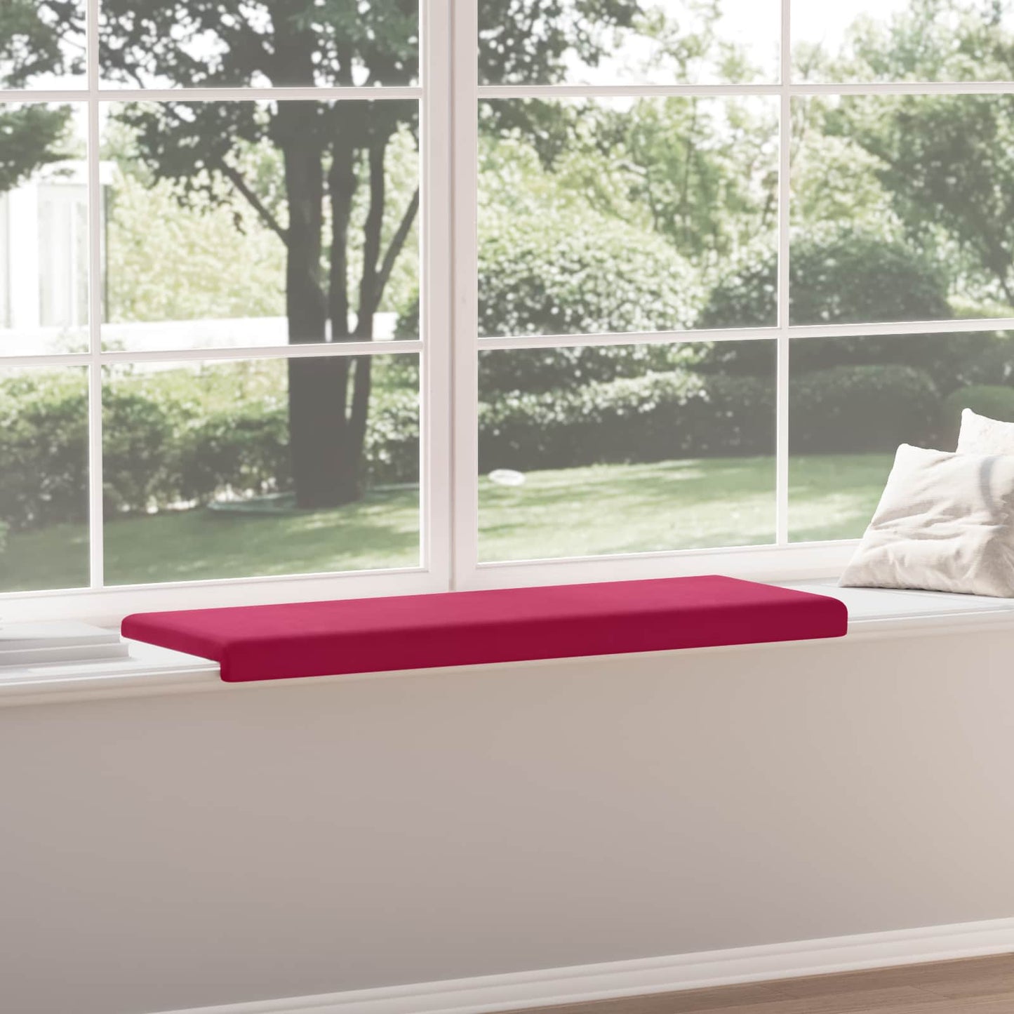 vidaXL Bench Cushion Velvet Wine Red Depth 35 cm
