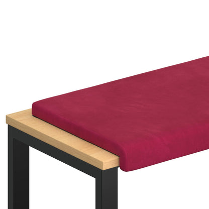 vidaXL Bench Cushion Velvet Wine Red Depth 35 cm