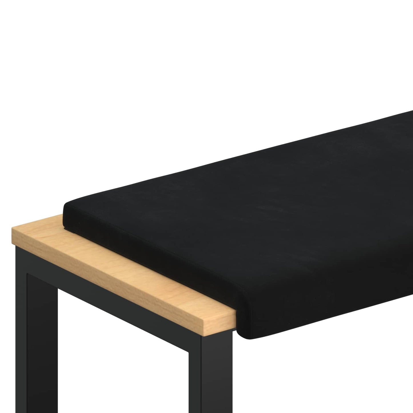 vidaXL Bench Cushion Velvet Black Depth 35 cm