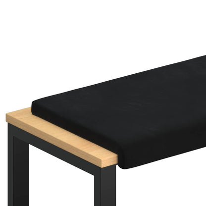 vidaXL Bench Cushion Velvet Black Depth 35 cm