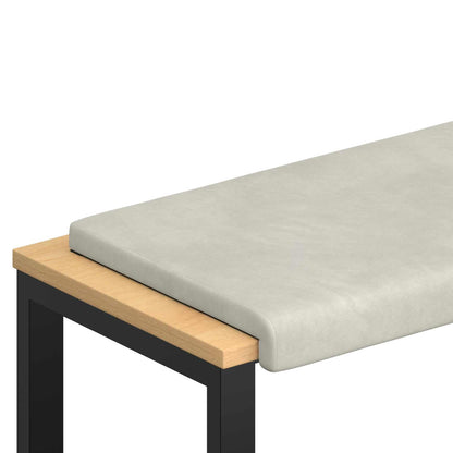 vidaXL Bench Cushion Velvet Cream Depth 35 cm