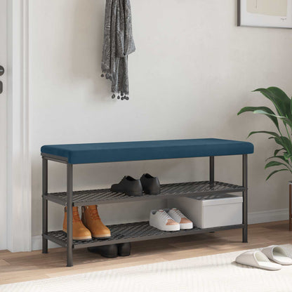 vidaXL Bench Cushion Velvet Blue Depth 35 cm