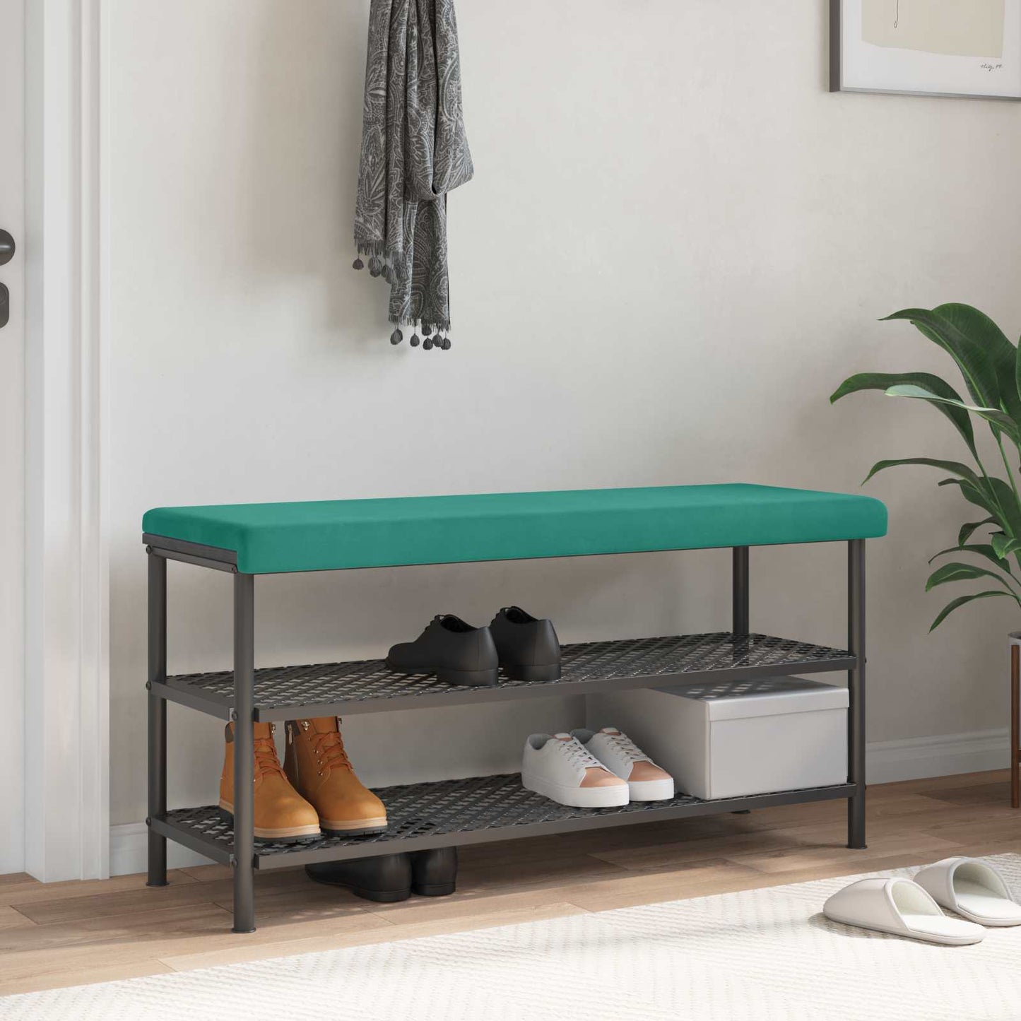 vidaXL Bench Cushion Velvet Turquoise Depth 35 cm