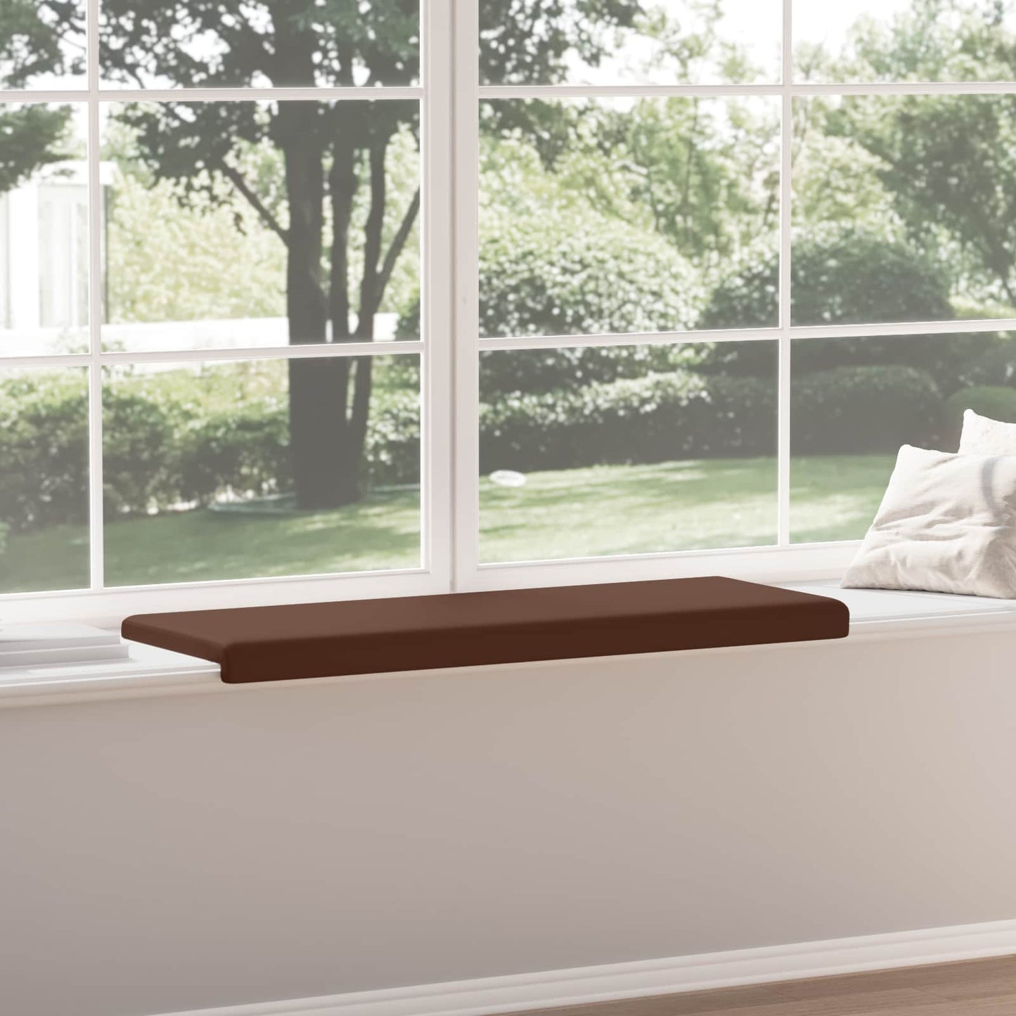 vidaXL Bench Cushion Faux Leather Brown Depth 35 cm