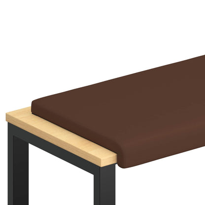 vidaXL Bench Cushion Faux Leather Brown Depth 35 cm