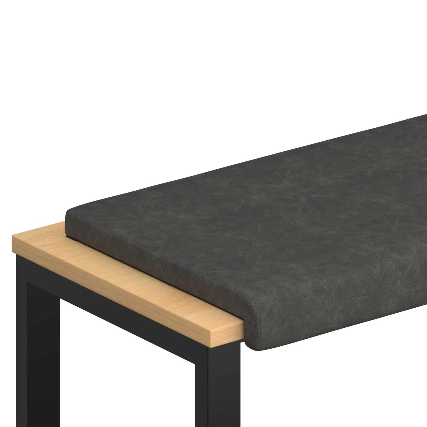 vidaXL Bench Cushion Faux Leather Black Depth 35 cm