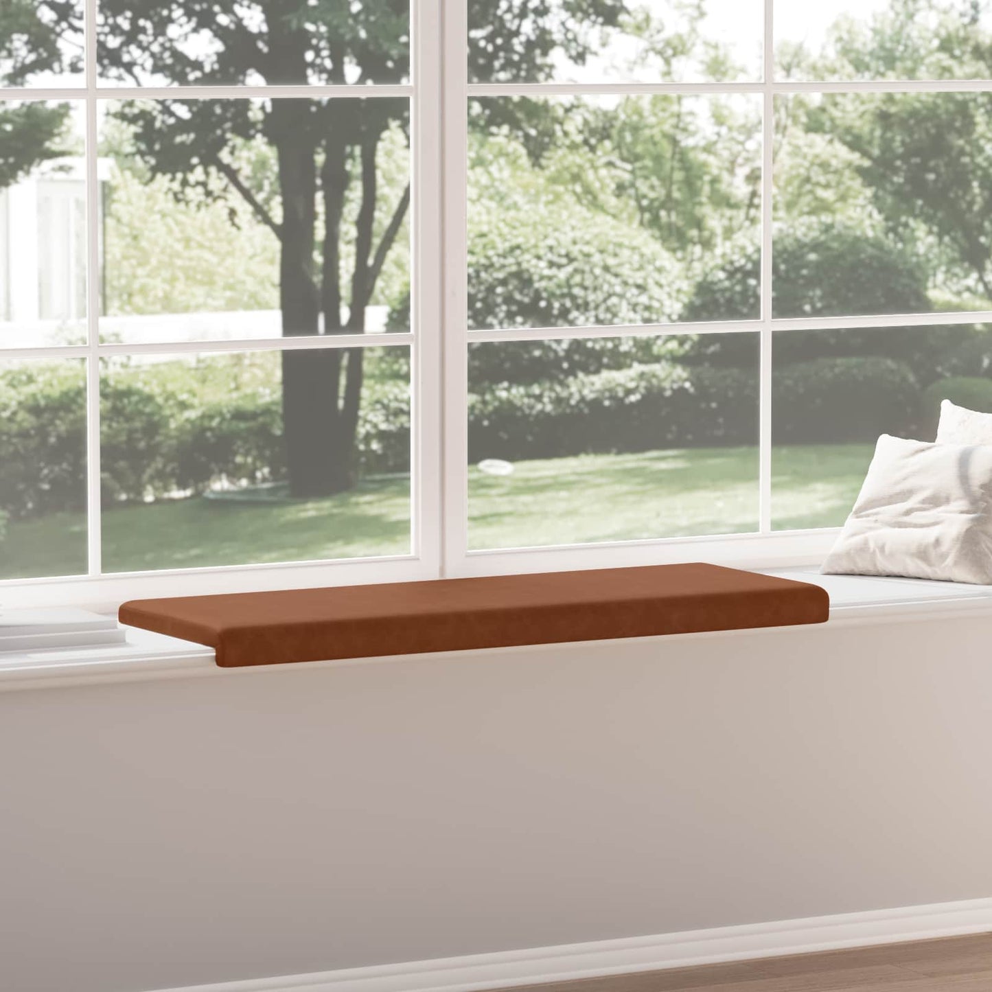 vidaXL Bench Cushion Faux Leather Brown Depth 35 cm