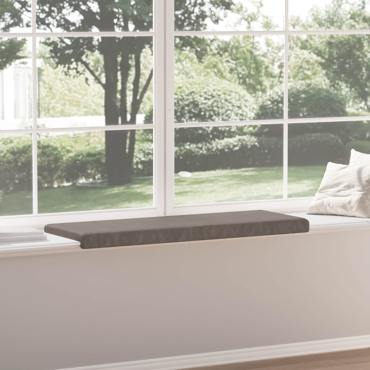 vidaXL Bench Cushion Faux Leather Grey Depth 35 cm