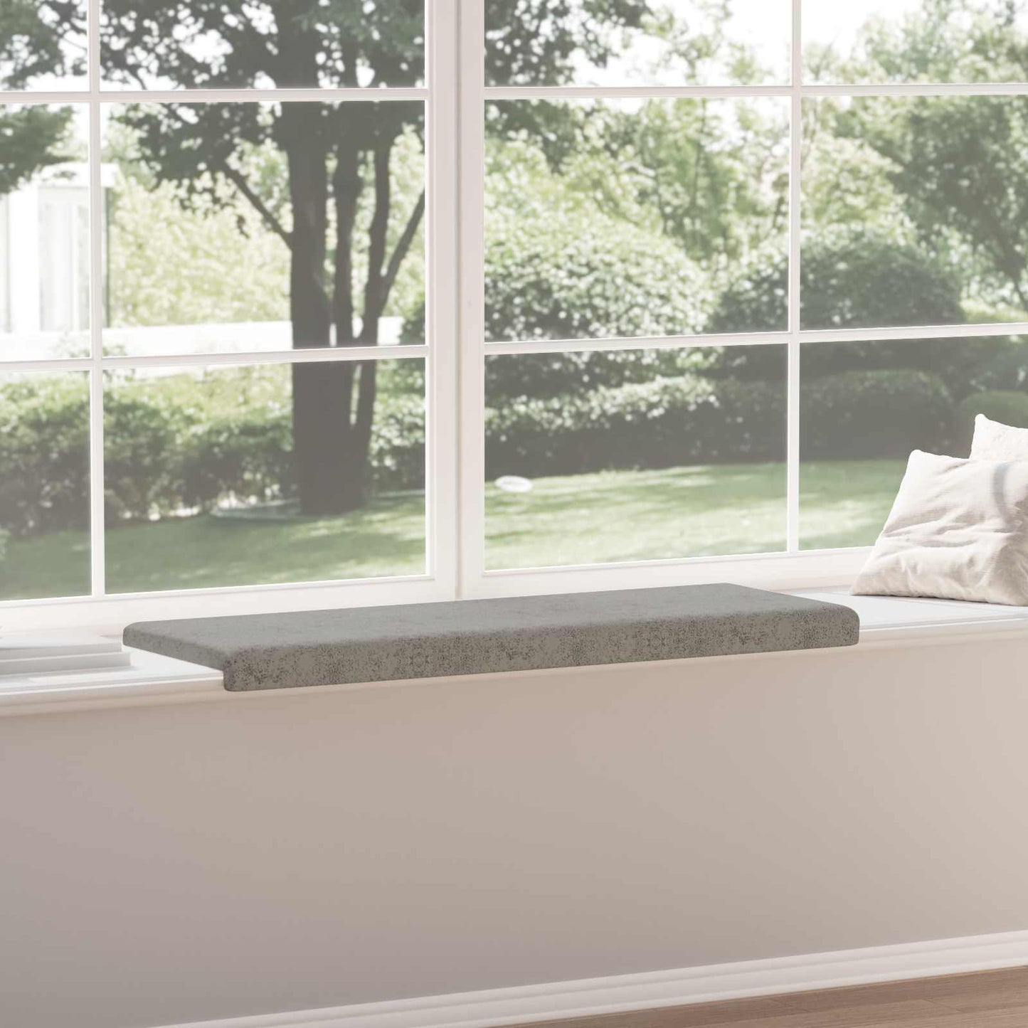vidaXL Bench Cushion Faux Suede Fabric Light Grey Depth 35 cm