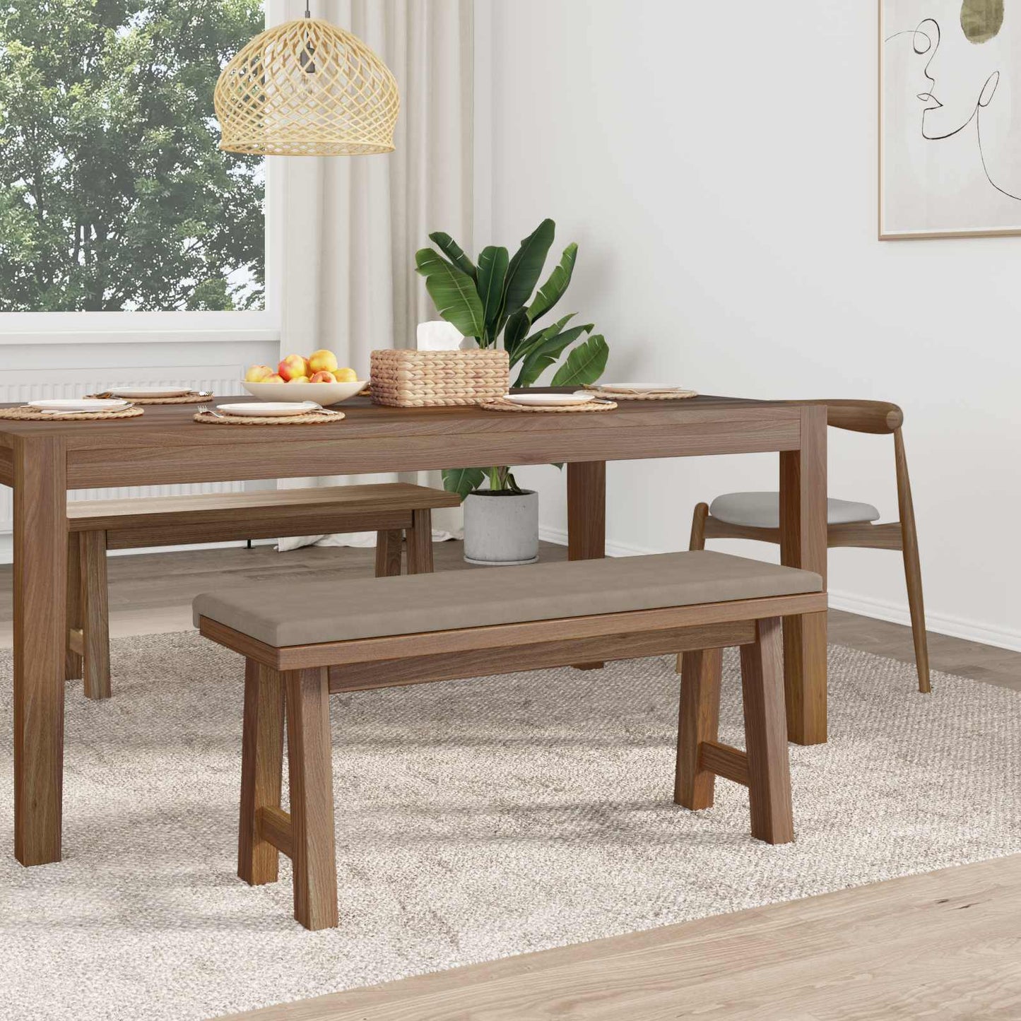 vidaXL Bench Cushion Microfiber Taupe Depth 35 cm