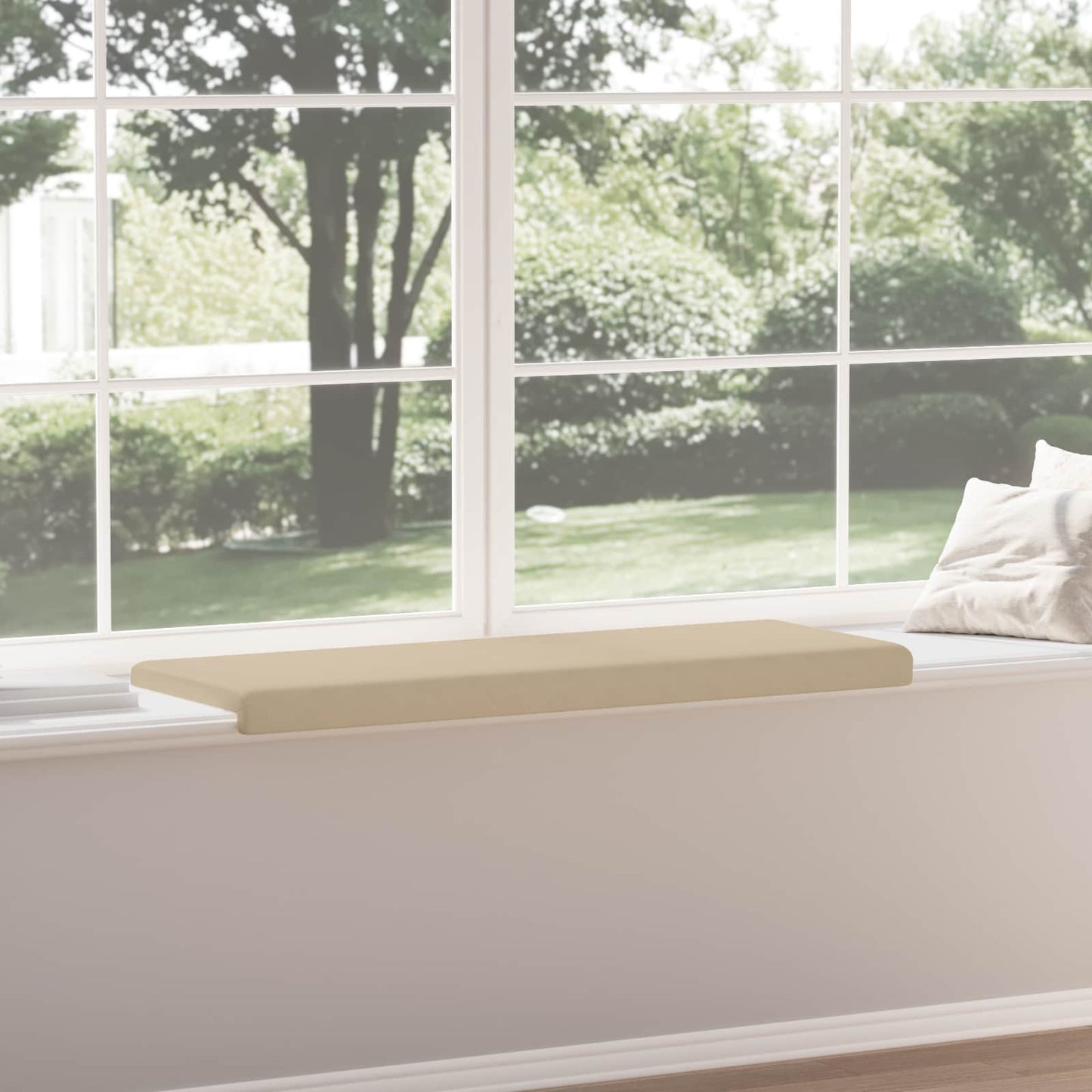 vidaXL Bench Cushion Microfiber Cream Depth 35 cm