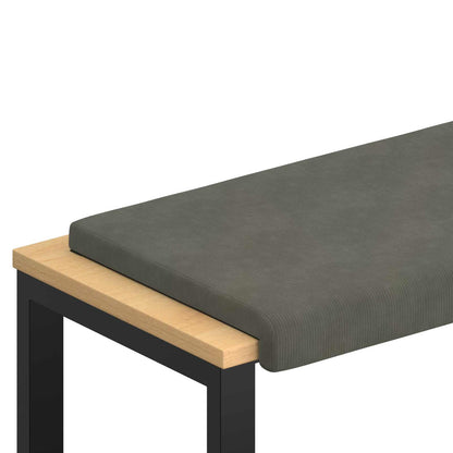 vidaXL Bench Cushion Corduroy Light Grey Depth 35 cm