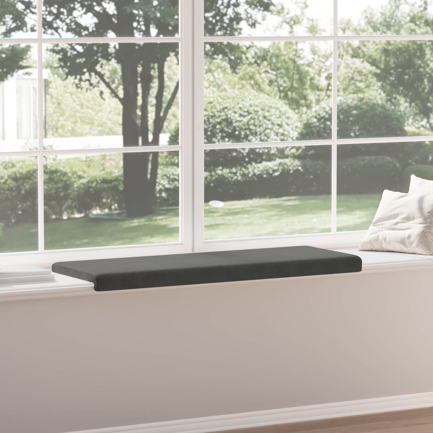 vidaXL Bench Cushion Corduroy Dark Grey Depth 35 cm