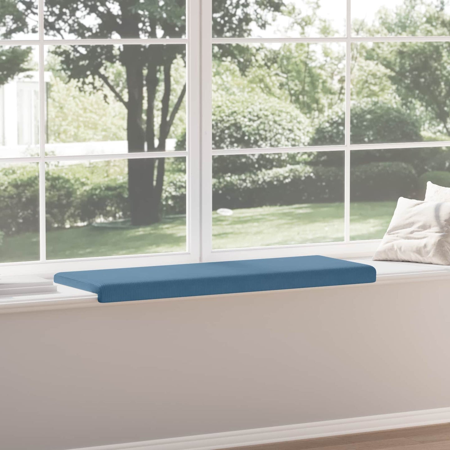 vidaXL Bench Cushion Corduroy Blue Depth 35 cm