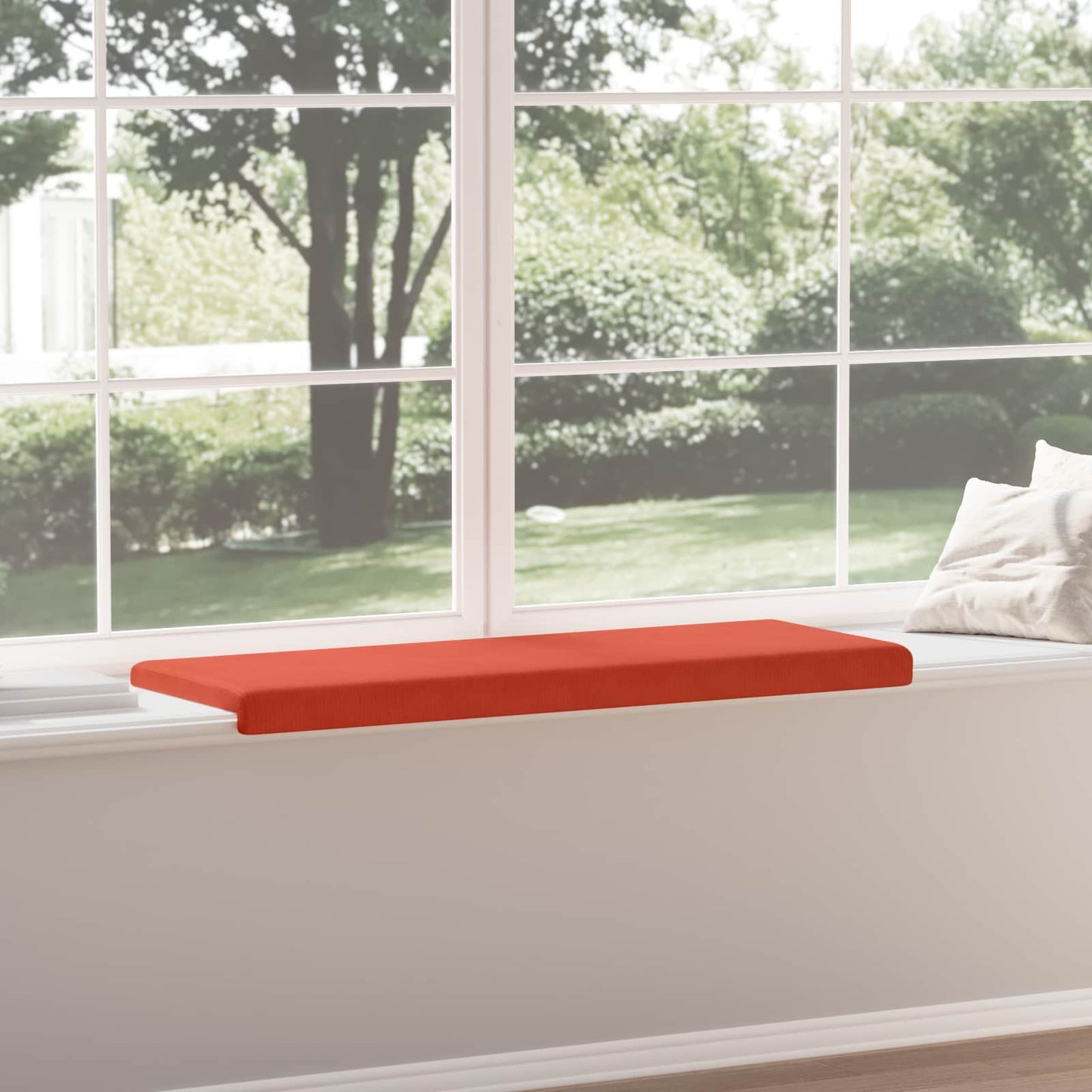 vidaXL Bench Cushion Corduroy Red Orange Depth 35 cm