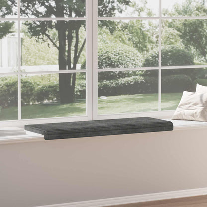 vidaXL Bench Cushion Plush Corduroy Light Grey Depth 35 cm