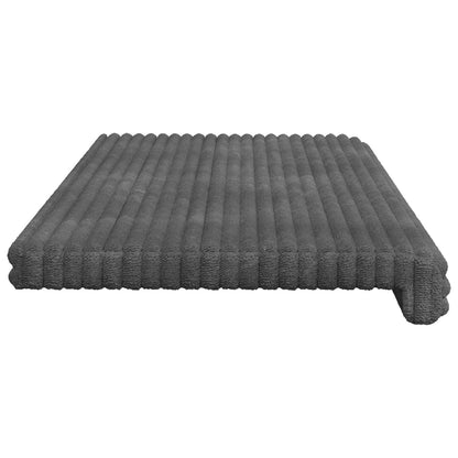 vidaXL Bench Cushion Plush Corduroy Light Grey Depth 35 cm