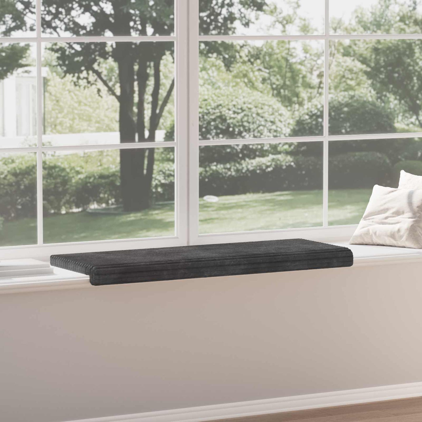 vidaXL Bench Cushion Plush Corduroy Dark Grey Depth 35 cm