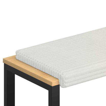 vidaXL Bench Cushion Plush Corduroy Cream Depth 35 cm