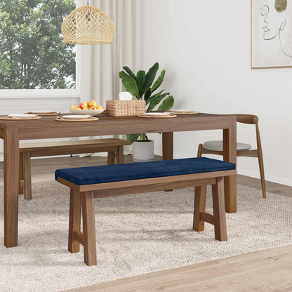 vidaXL Bench Cushion Plush Corduroy Navy Blue Depth 35 cm