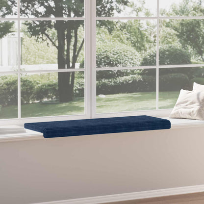 vidaXL Bench Cushion Plush Corduroy Navy Blue Depth 35 cm