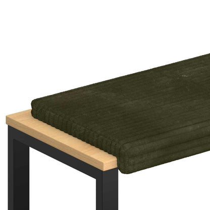 vidaXL Bench Cushion Plush Corduroy Green Depth 35 cm