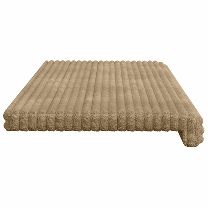 vidaXL Bench Cushion Plush Corduroy Taupe Depth 35 cm