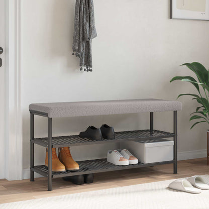 vidaXL Bench Cushion Sherpa Fabric Light Grey Depth 35 cm