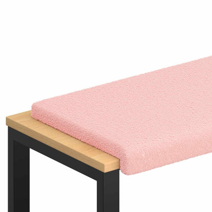 vidaXL Bench Cushion Sherpa Fabric Pink Depth 35 cm