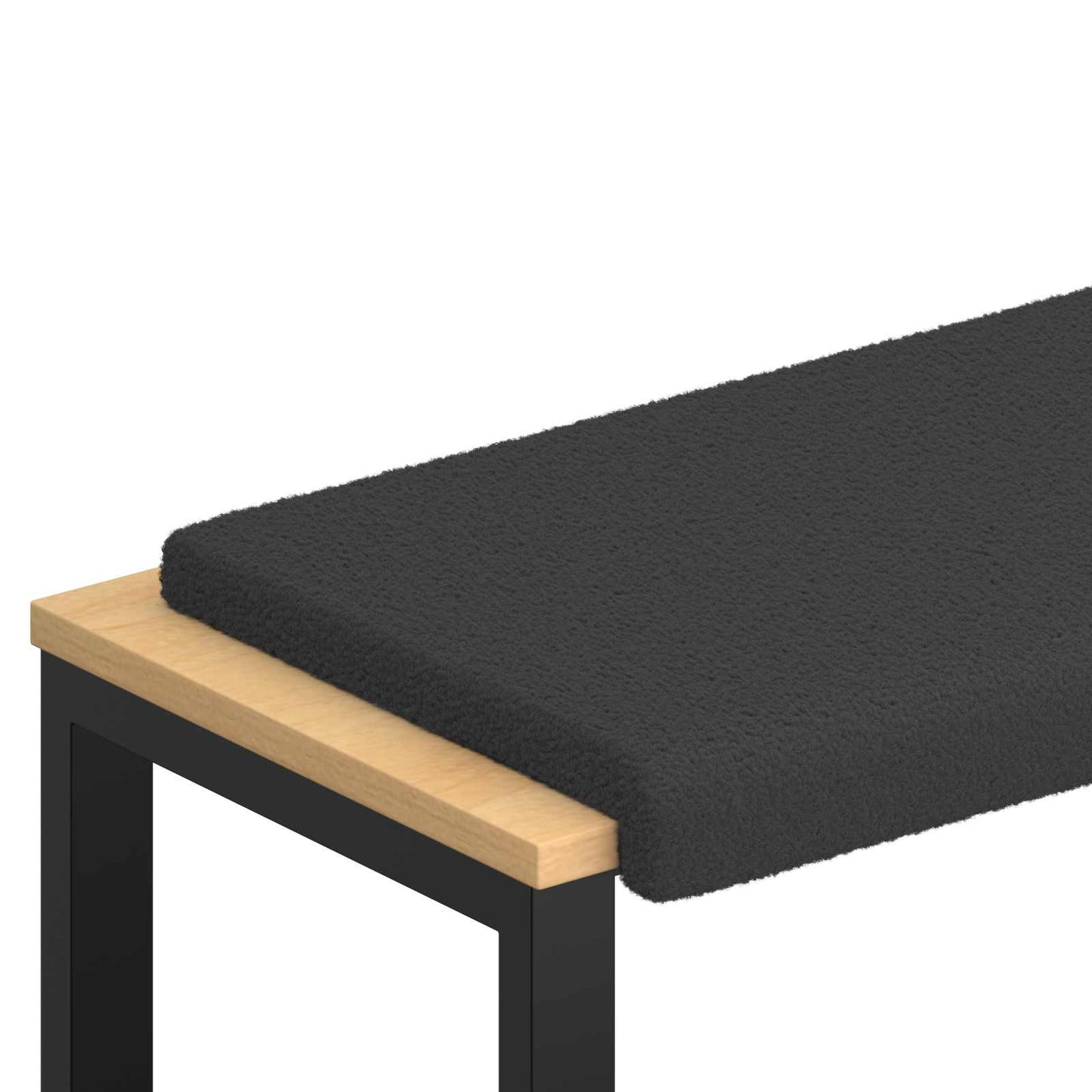 vidaXL Bench Cushion Sherpa Fabric Dark Grey Depth 35 cm