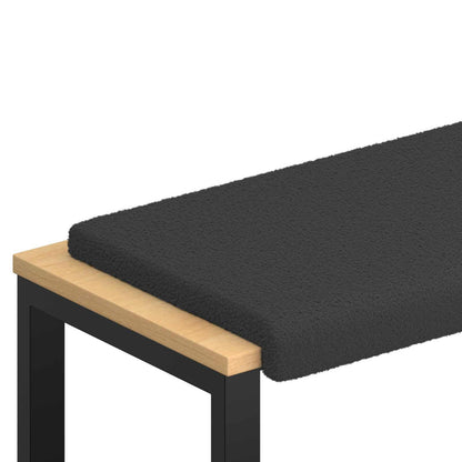 vidaXL Bench Cushion Sherpa Fabric Dark Grey Depth 35 cm
