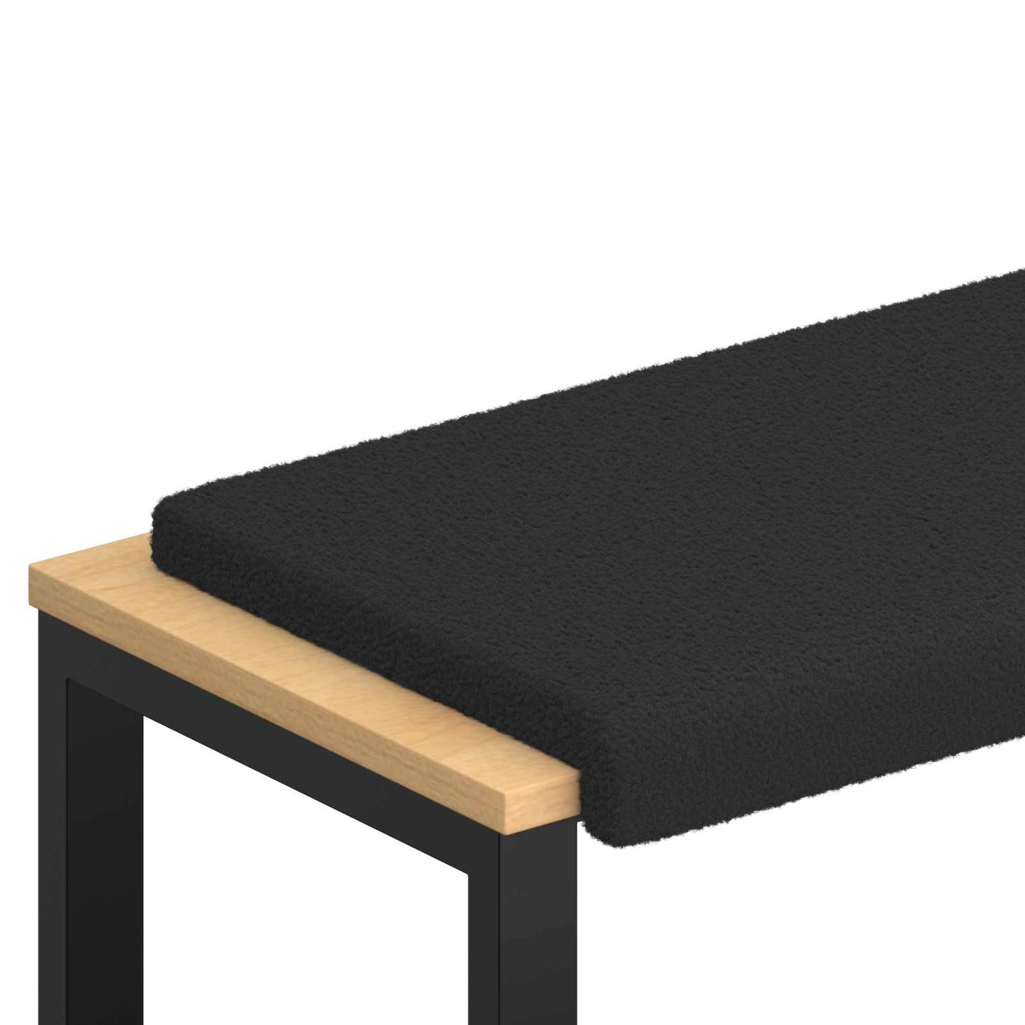 vidaXL Bench Cushion Sherpa Fabric Black Depth 35 cm