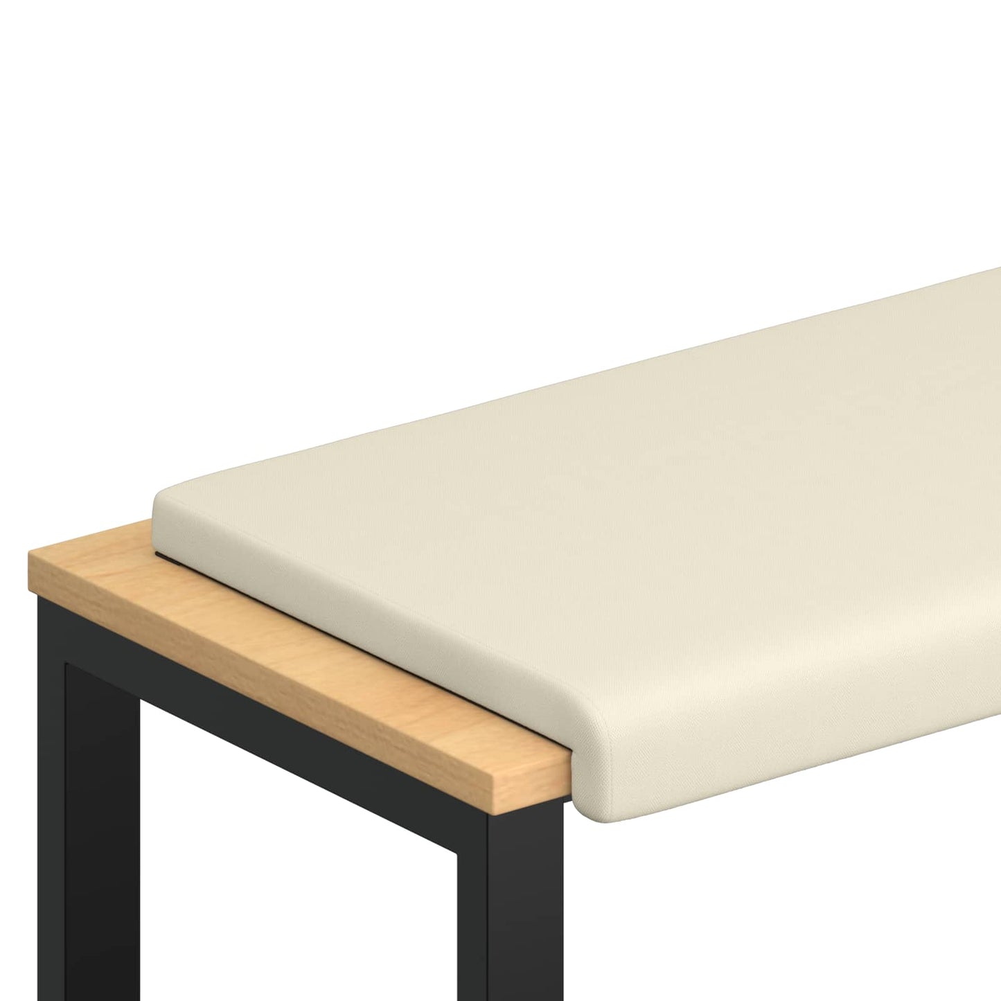 vidaXL Bench Cushion Textured Velvet Cream Depth 35 cm
