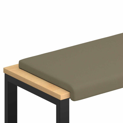 vidaXL Bench Cushion Textured Velvet Khaki Depth 35 cm