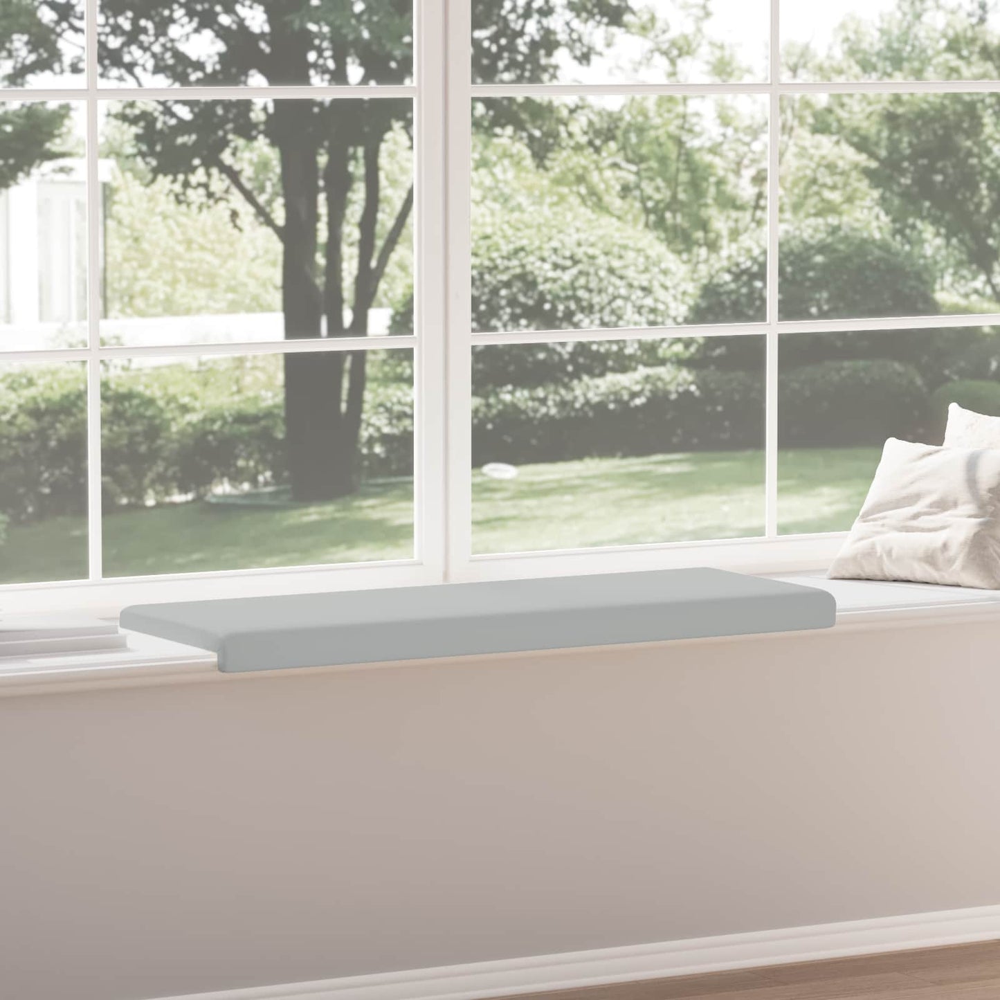 vidaXL Bench Cushion Textured Velvet Light Grey Depth 35 cm