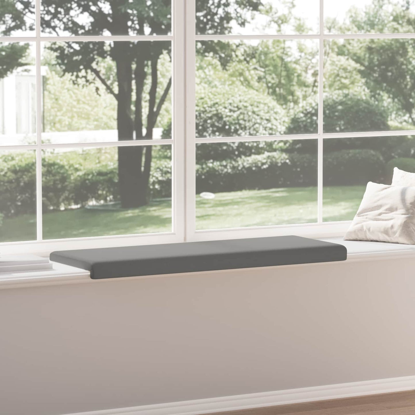vidaXL Bench Cushion Textured Velvet Dark Grey Depth 35 cm